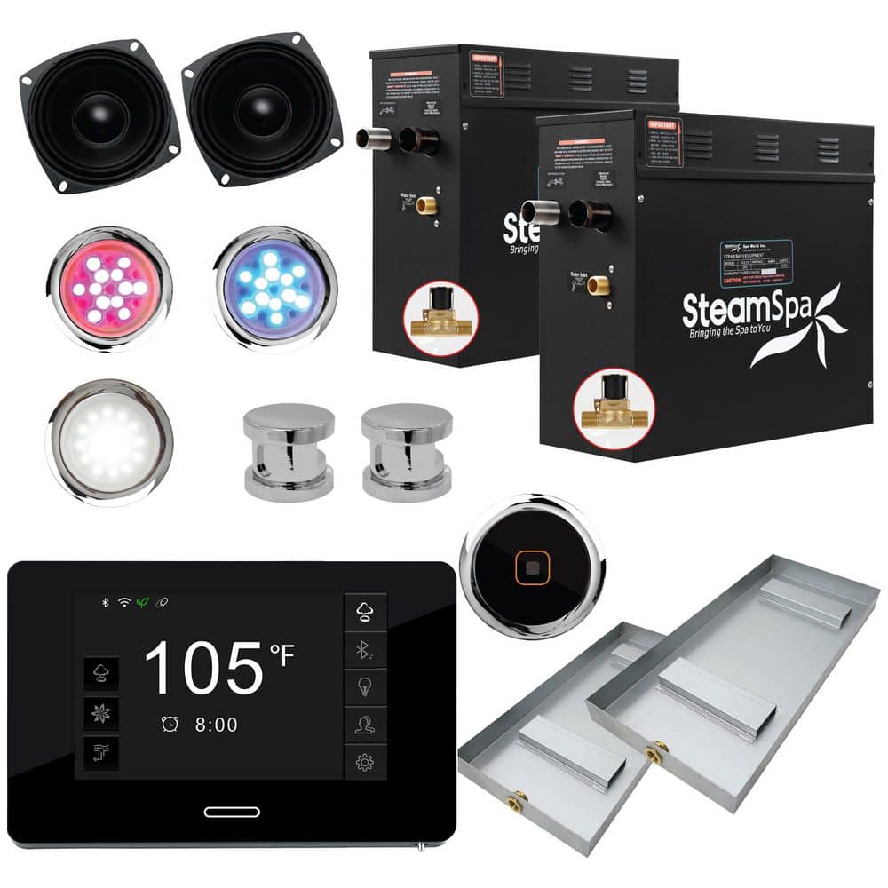 Black Series 18kW Steam Bath Generator with Continuous Steam Plus Quick Start Tech and Auto Drain in Polished Chrome price history on PriceWatchPro