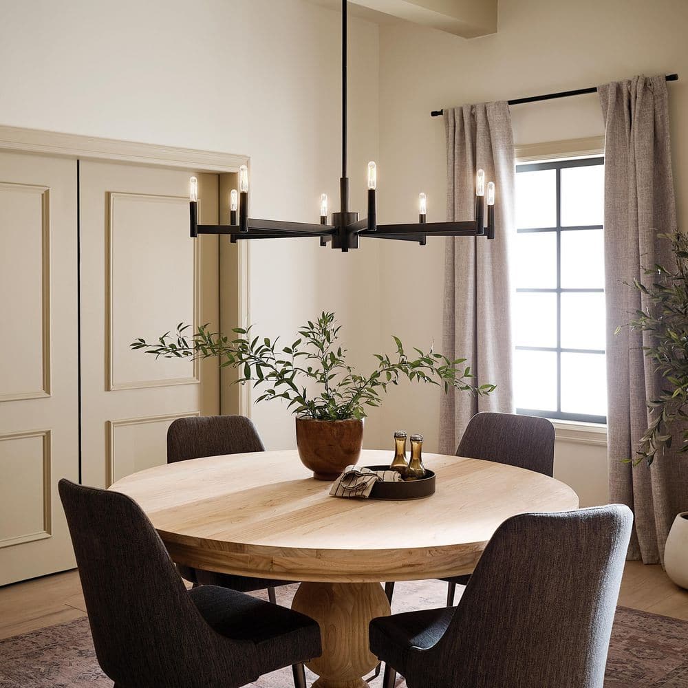 Modern 35.5" Black 8-Light Ambient Chandelier