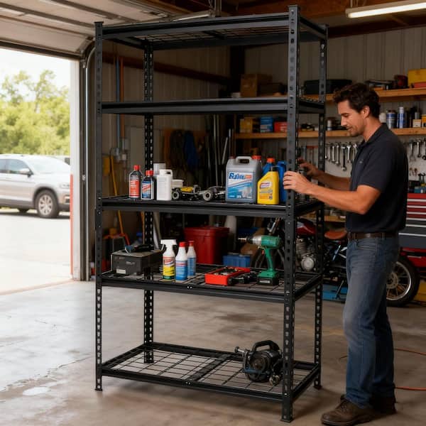 Siavonce Heavy-Duty Metal Wire 5-Shelf Adjustable Garage Shelving