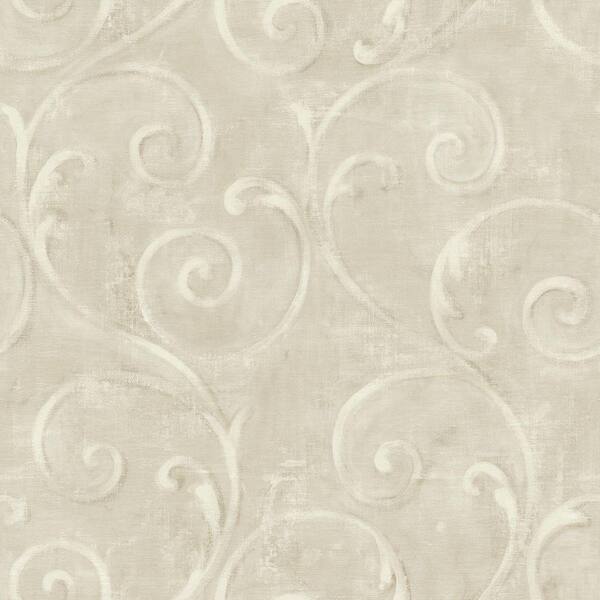 York Wallcoverings American Classics Textured Scroll Wallpaper