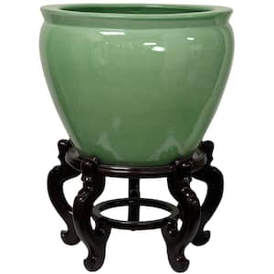 Vintage Ceramic Wall vase 50 years light green