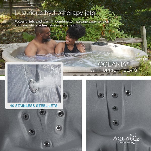 クルールラボ AQUTIVE SPA アクティブスパ 高濃度 水素風呂 美容 AquaLife Oceania 6-Person 40 Stainless Jet 240-Volt Hot Tub with