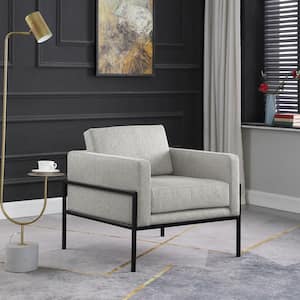Sustainable Gray Woven Modern Metal Frame Accent Chair (Set of 1)