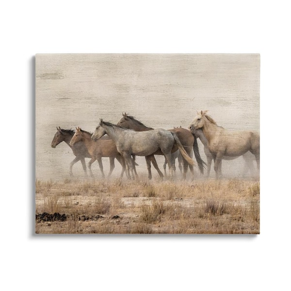 Stupell Industries Galloping Horse Herd by Danita Delimont 1-Piece Gallery Wrapped Unframed Animal Graphic Art Print 40 in. x 30 in.