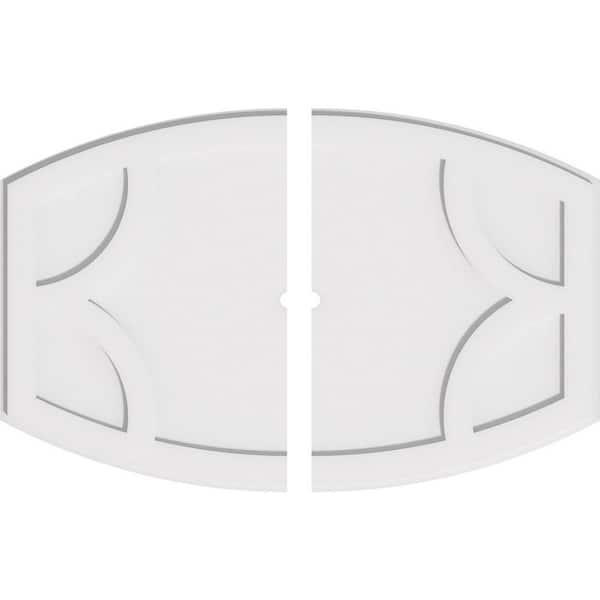 Ekena Millwork 36 in. W x 24 in. H x 1 in. ID x 1 in. P Kailey Architectural Grade PVC Contemporary Ceiling Medallion (2-Piece)