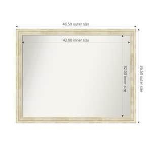 Country White Wash 46.5 in. x 36.5 in. Custom Non-Beveled Wood Framed Bathroom Vantiy Wall Mirror