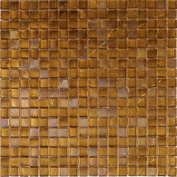 Apollo Tile Skosh 4" x 6" Glossy Towny Brown Glass Mosaic Uniform square Wall and Floor Sample Tile (0.13 sq. ft./Piece) (1-Pack)