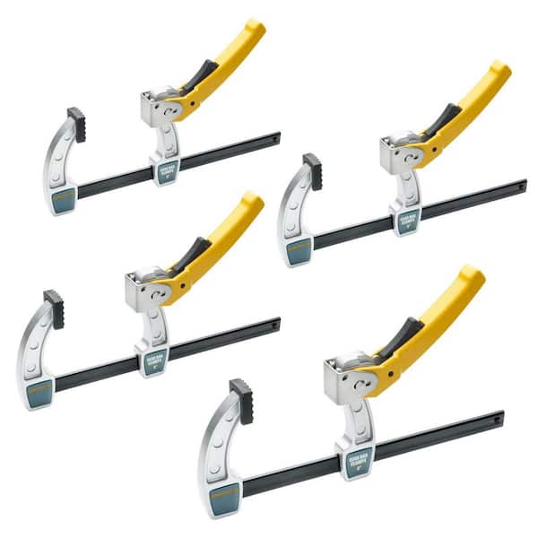 8 in. Gear Bar Clamps Quick Release Set with 600 lbs. Clamping Capacity for  Woodworking (4-Piece)