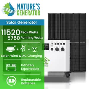 Powerhouse Gold 7,200-Watt Electric Switch Solar Generator with (2) 410-Watt Panels and Wheels