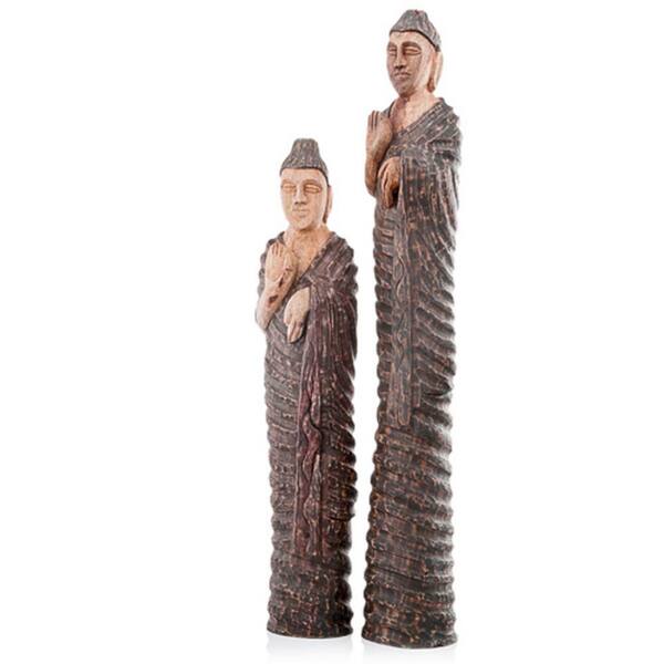 HomeRoots Rosemary Irregular Shape Wood Standing Buddha Sculpture