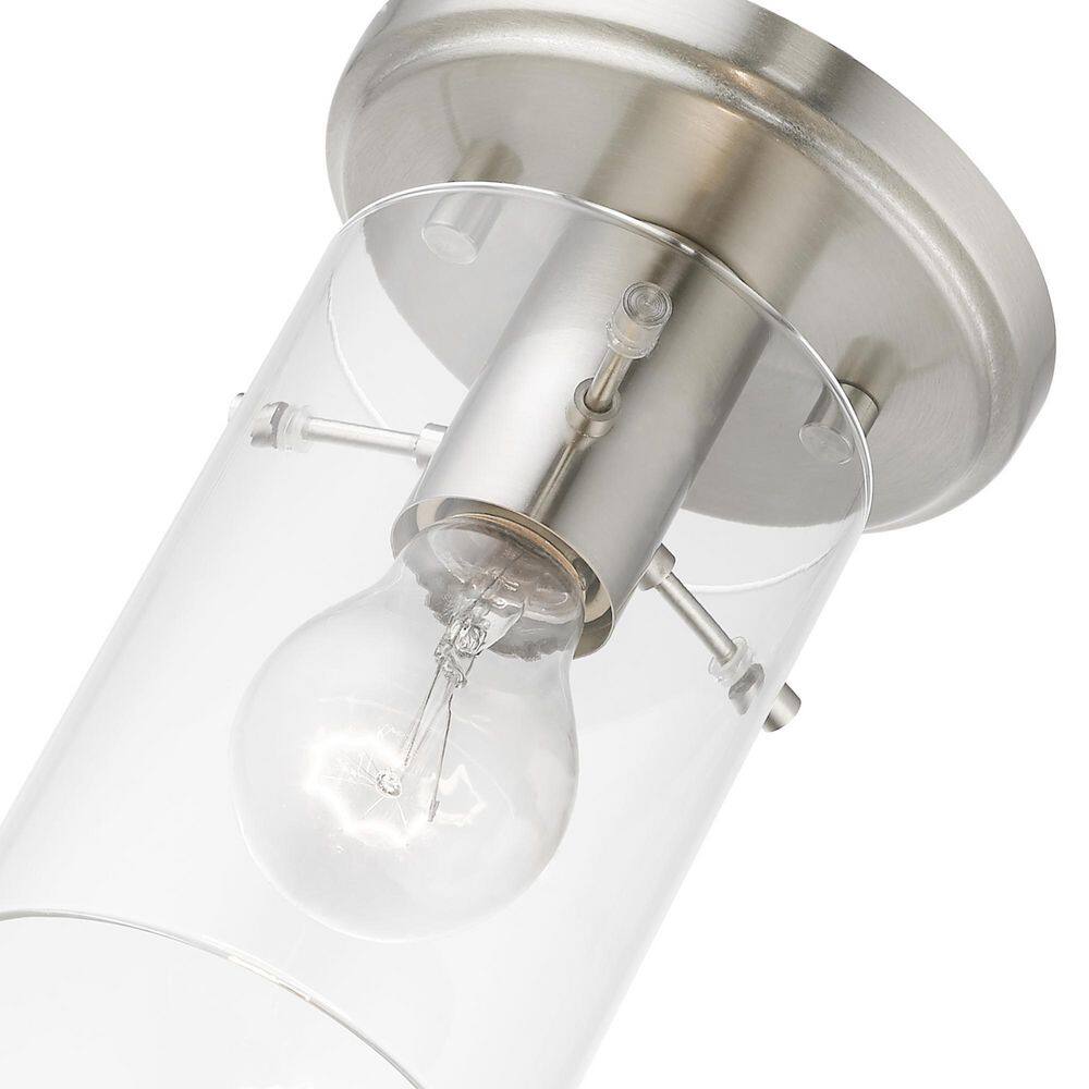 Munich Contemporary Brushed Nickel 1-Light Indoor/Outdoor Flush Mount