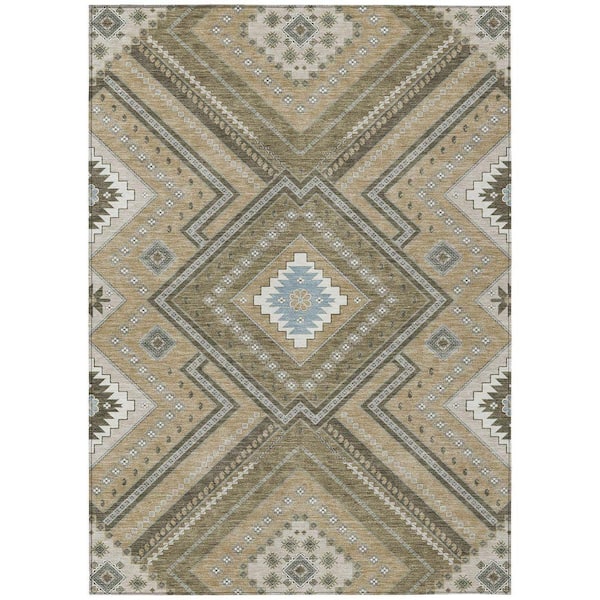 Chantille Machine Washable Indoor/Outdoor Abstract ACN1010 Beige 2 ft. 6 in. x 3 ft. 10 in. Area Rug