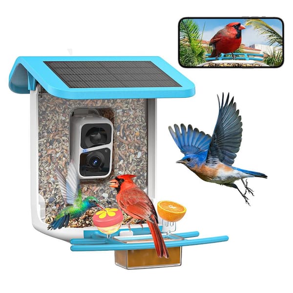 smonet Smart Bird Feeder With Camera-2L Birdhouse Solar Powered-AI Recognition Bird Species Watching Live Video