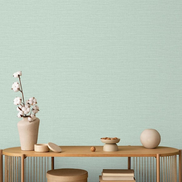 Horizontal Stria Texture Aqua Green Wallpaper Sample
