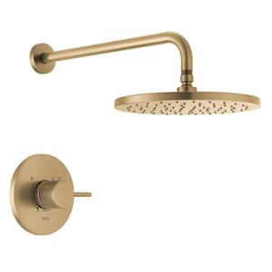 Modern1-Handle Wall Mount Shower Trim Kit in Champagne Bronze (Valve Not Included)