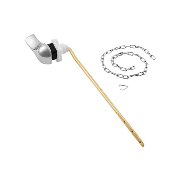 Toilet Handle Replacement Kit, Front Mount Universal Toilet Handle, Toilet Handle Lever with Flapper Chain, Silver