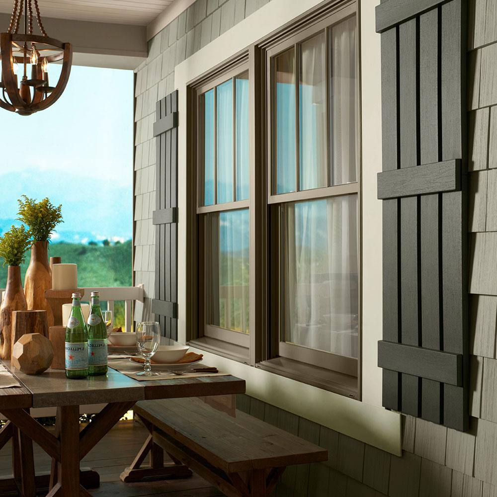 Wedgewood Blue Vinyl Board and Batten Shutters, 12'' x 67''