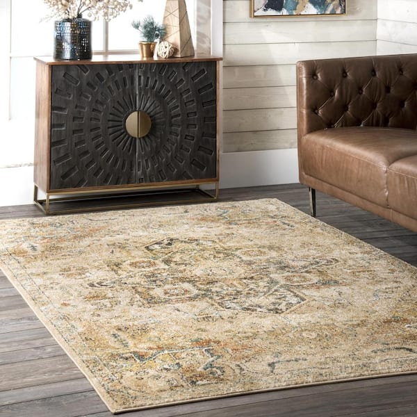 Tabetha Tribal Medallion Tan 5 ft. x 7 ft. 5 in. Area Rug