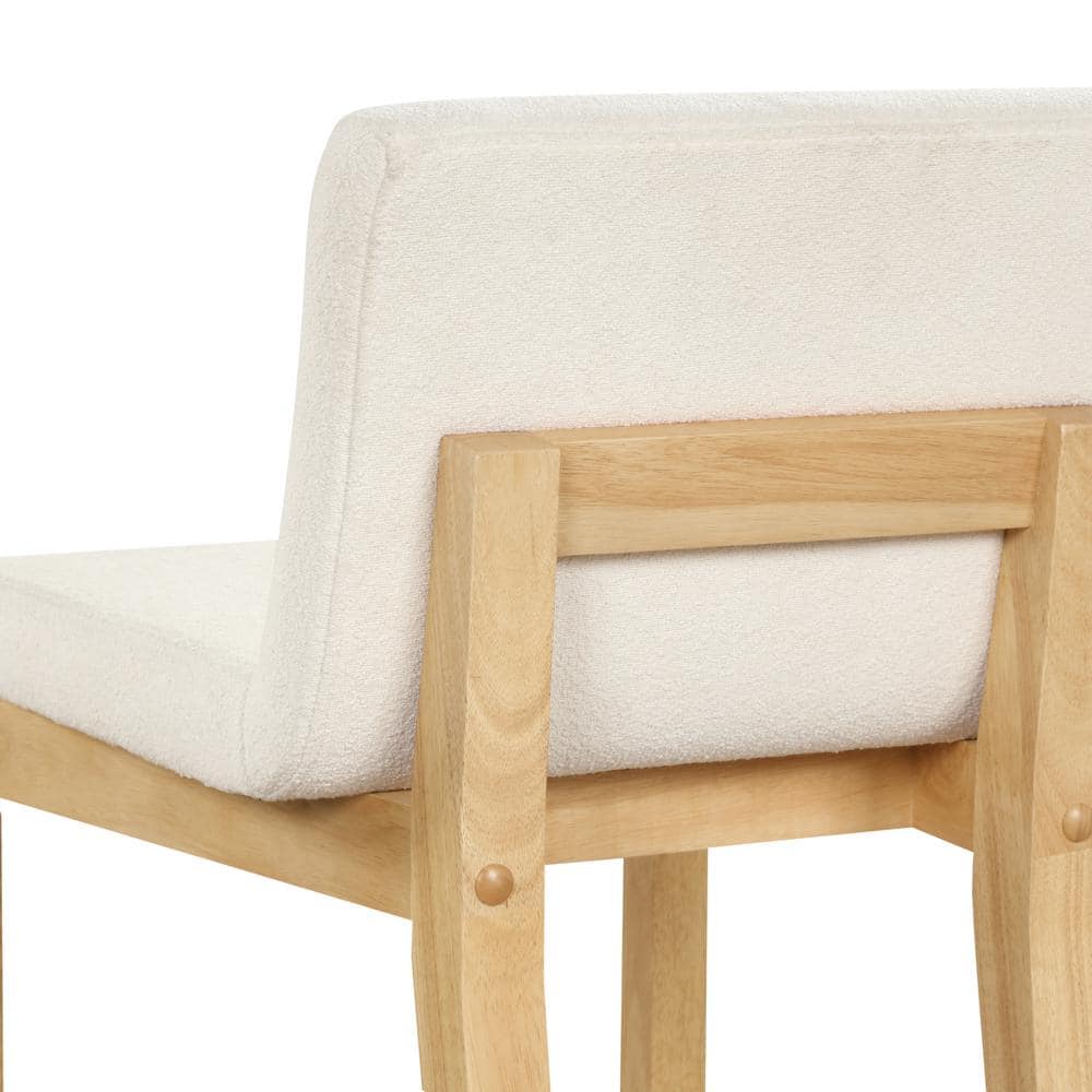 Gracie Light Brown and White Upholstered Counter Stools, Set of 2