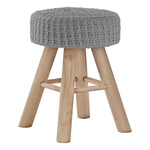 Amelia Gray Fabric Round Accent Small (Under 22 in.) Ottoman