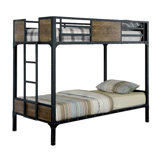 William's Home Furnishing Clapton Black Twin Bunk Bed