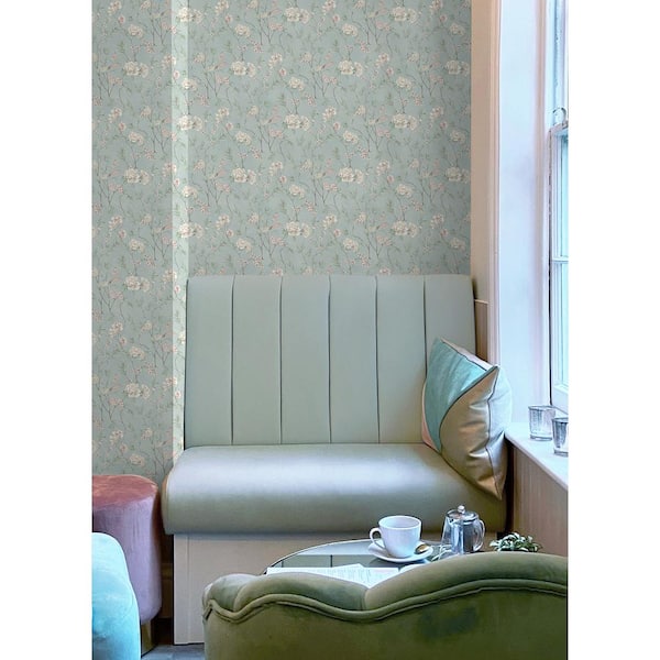 Blue Chinoiserie Garden Peel and Stick Wallpaper Sample