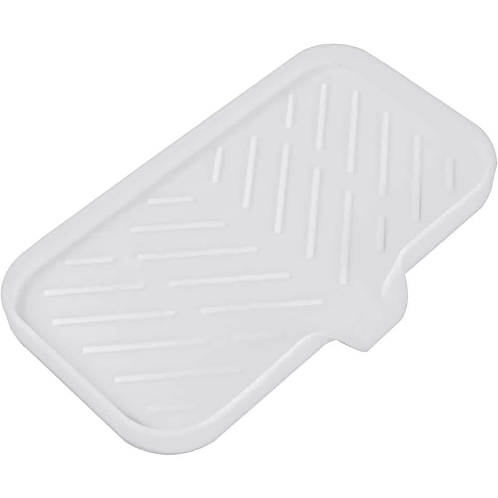 9.6 in. Silicone Bathroom Soap Dishes with Drain and Kitchen Sink Organizer