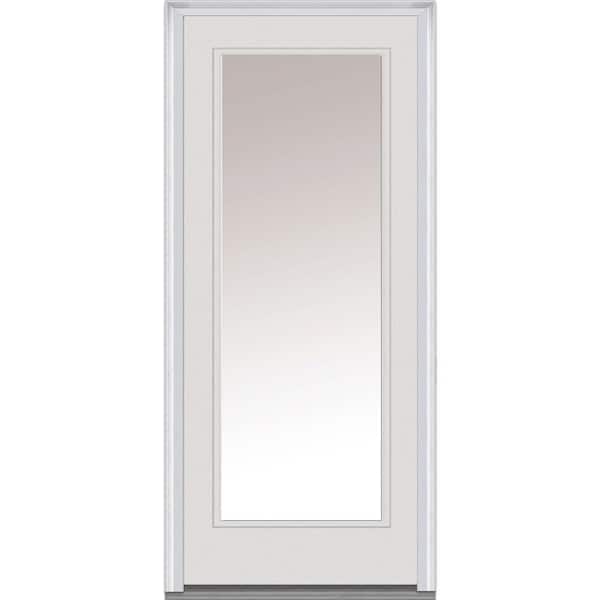 MMI Door 32 in. x 80 in. Clear Right-Hand Full Lite Classic Primed Fiberglass Smooth Prehung Front Door
