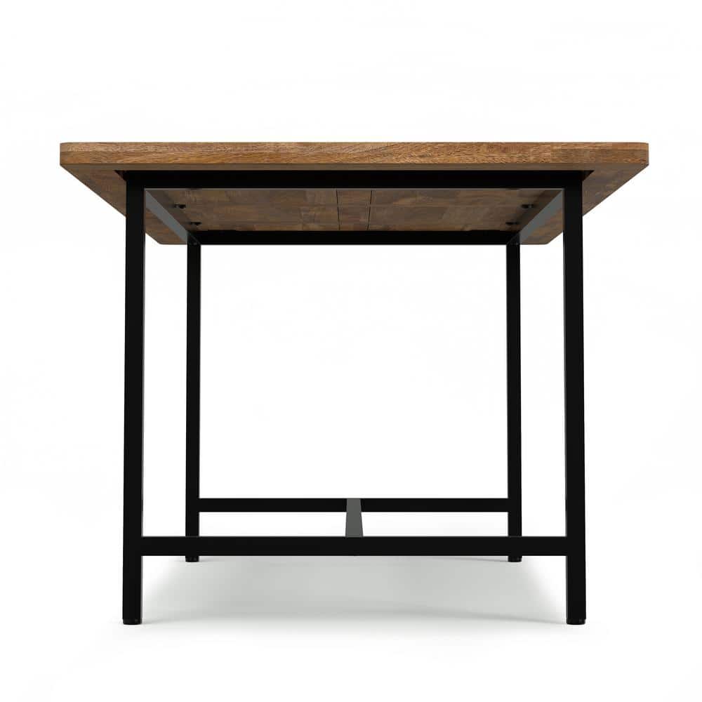 Campbell 72" Burnt Wax Mango Wood Industrial Dining Table