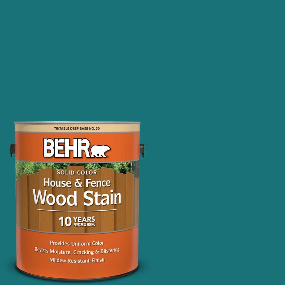 BEHR 1 gal. #T15-3 Essential Teal Solid Color House and Fence Exterior Wood  Stain 03001 - The Home Depot