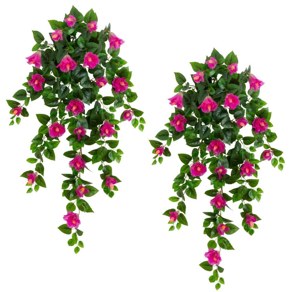 Nearly Natural 41 in. UV Resistant Artificial Hibiscus Hanging
