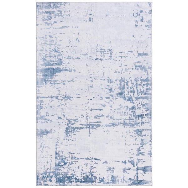 Tacoma Gray/Navy Doormat 3 ft. x 5 ft. Marble Area Rug