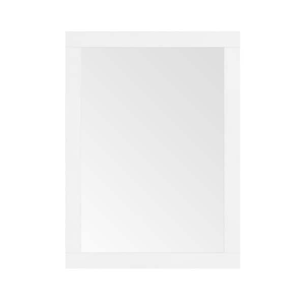 Lincoln 22 in. W x 30 in. H Rectangular Framed Wall Mount Bathroom Vanity Mirror in White