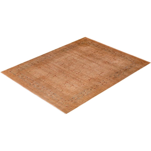 Overdyed Ivory 8 ft. x 10 ft. Solid Wool Indoor Area Rug