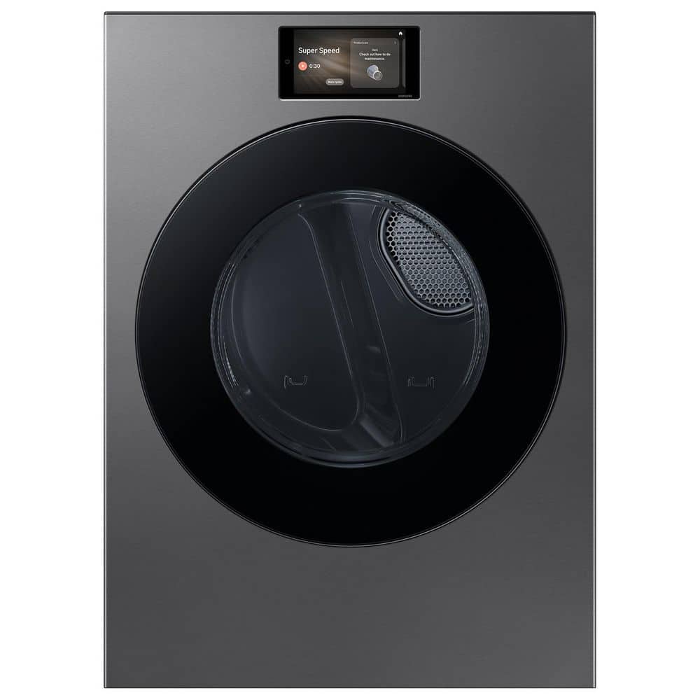 7.6 cu ft vented Front Load Stackable Bespoke AI Ultra Capacity Gas Dryer in Dark Steel w/AI OptiDry+