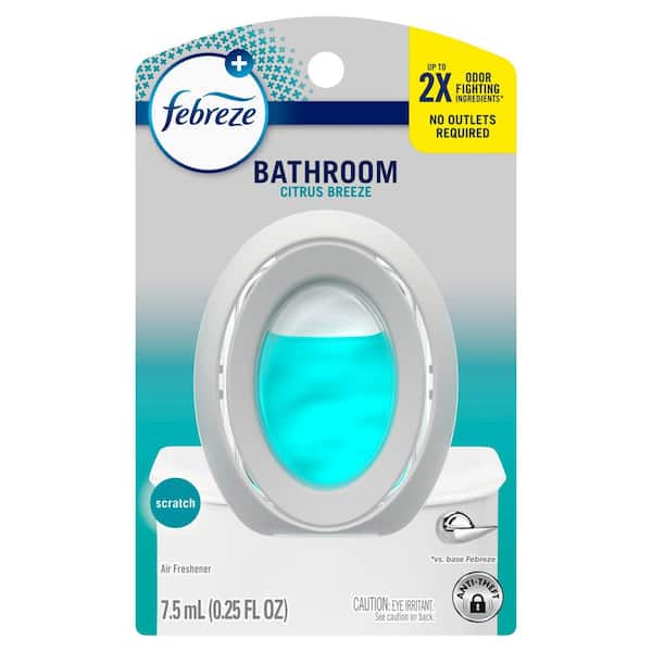 Febreze Small Spaces Bathroom Odor Fighter. 25 FL oz. Citrus Breeze Scent Automatic Air Freshener Dispenser (1-Count) 003077211339