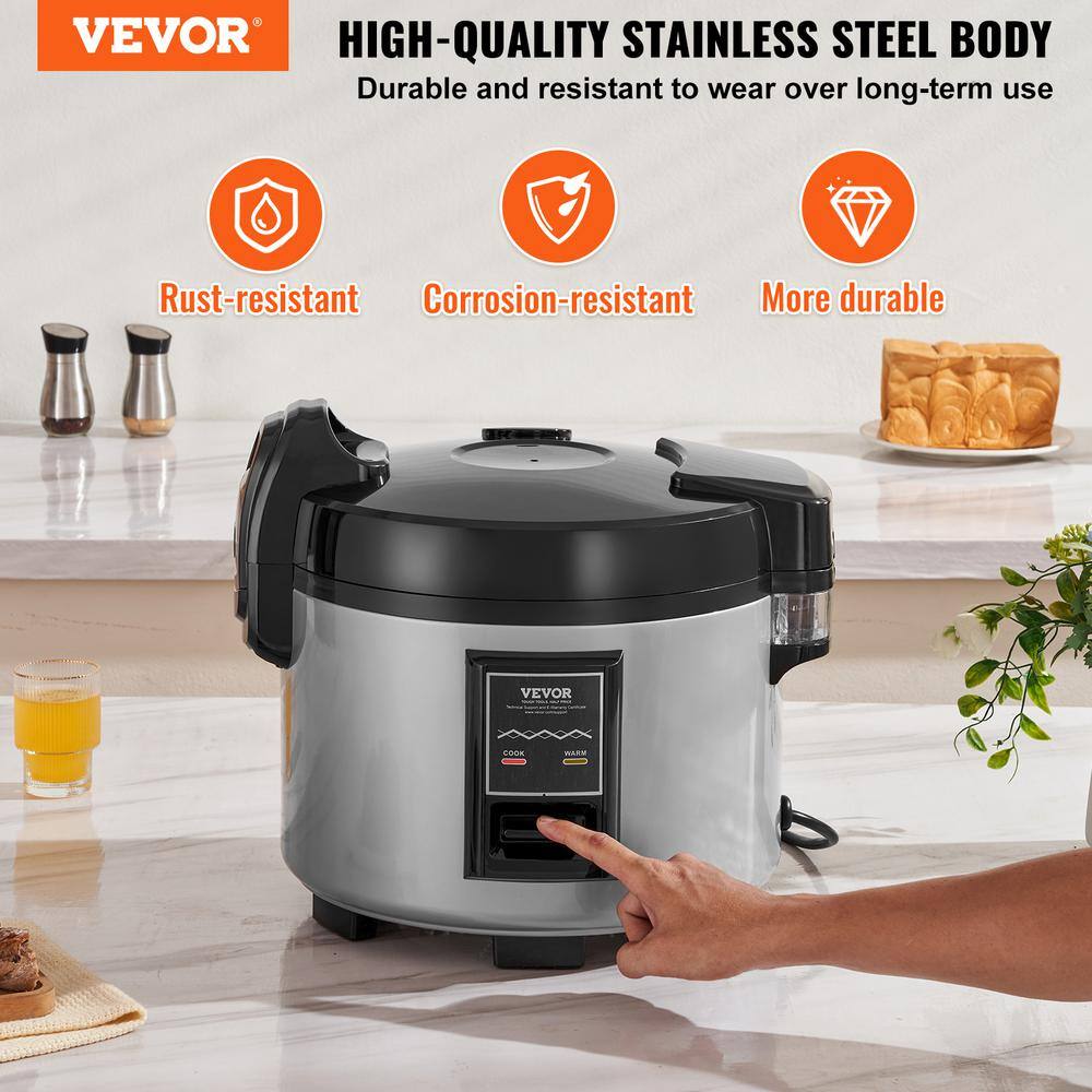 VEVOR 60-Cup Electric Commercial Non-Stick Rice Cooker with Steamer