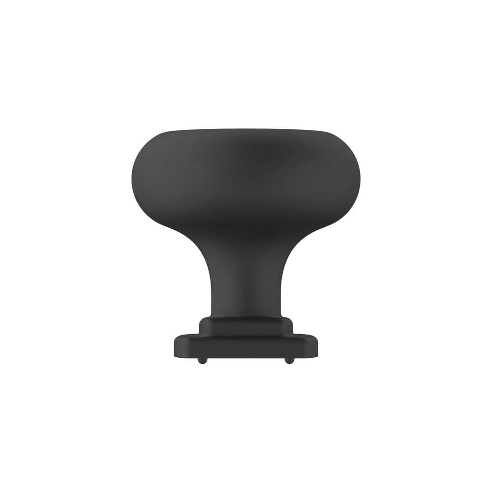 Matte Black Round Cabinet Knob with Mounting Hardware