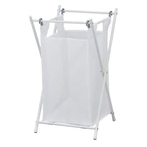 Wayar White Chrome Laundry Sorter with Single Removable Bags