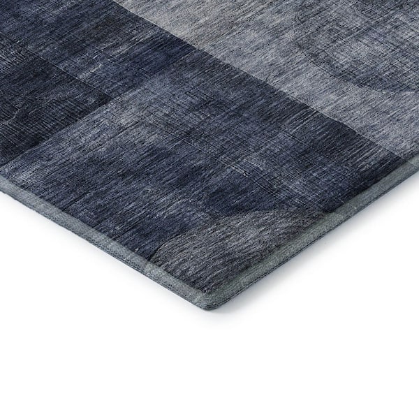 Mayfield Premium Machine Washable Abstract AMF1114 Navy 10 ft. x 14 ft. Area Rug