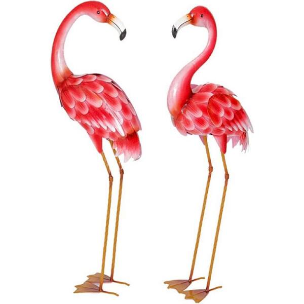 Reviews for Cubilan Tall Metal Flamingo Garden Statues Yard
