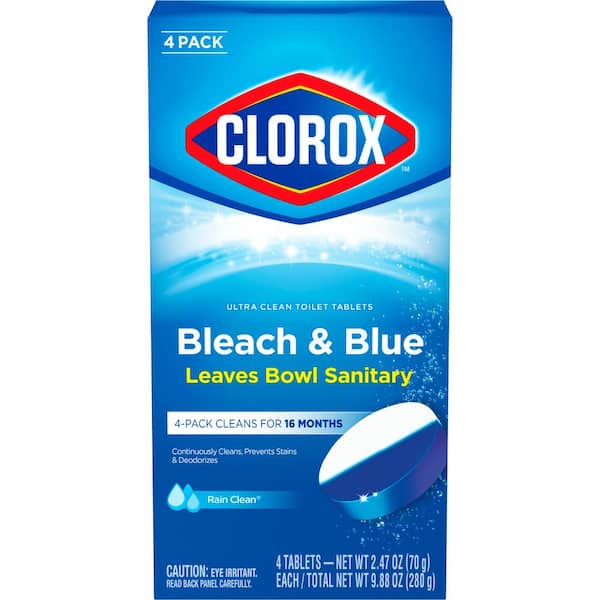 Clorox 2.47 oz. Rain Clean Scent Ultra Clean Automatic Toilet Bowl Cleaner Tablets Bleach and Blue (4-Count)
