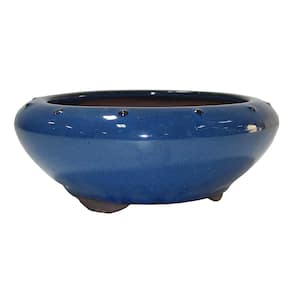 CGI31-12LB Ceramic Container . Brussel's Bonsai Large Light Blue Lotus Pot 