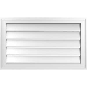 30" x 18" Vertical Surface Mount PVC Gable Vent: Functional with Brickmould Frame