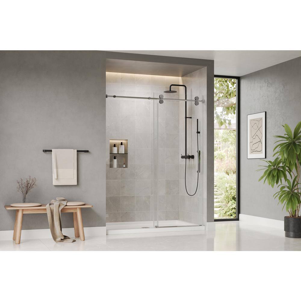 Concord 60" Frameless Sliding Shower Door with Chrome Finish