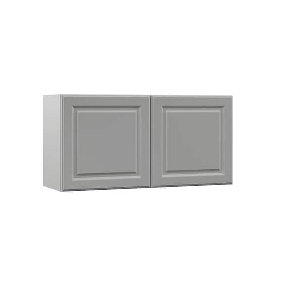 Hampton Bay Designer Series Elgin Assembled 36x18x12 in. Wall Bridge Kitchen Cabinet in Heron Gray
