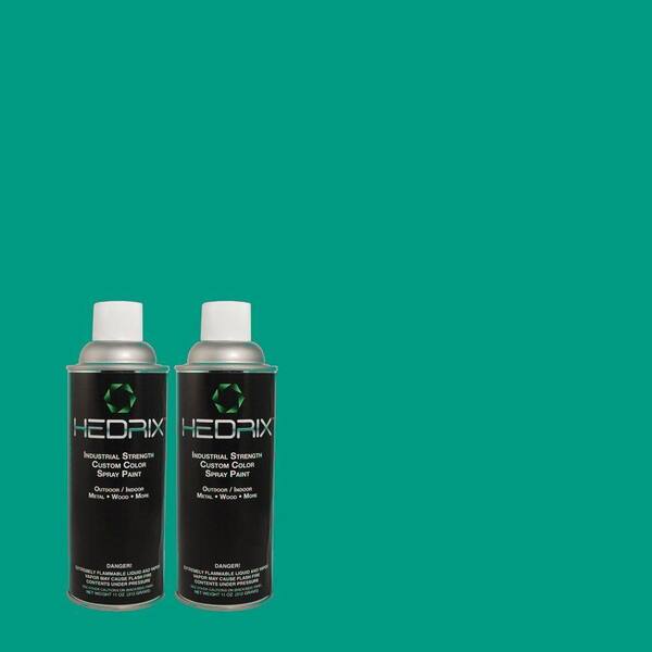 Hedrix 11 oz. Match of S-G-490 Intense Teal Gloss Custom Spray Paint (2-Pack)