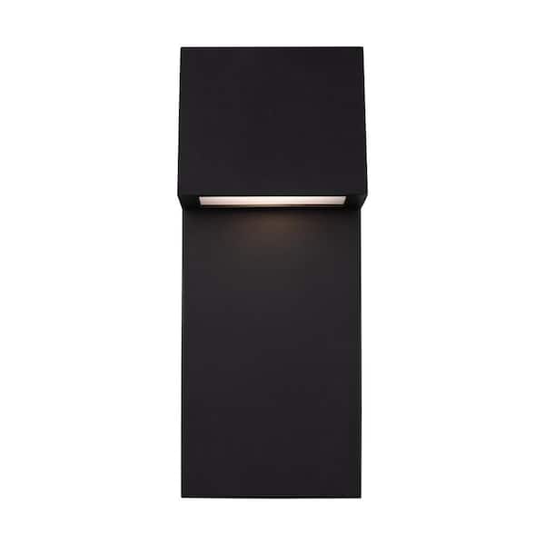 Generation Lighting Rocha Medium 1-Light Black LED Outdoor Wall Lantern Sconce (1-Pack)