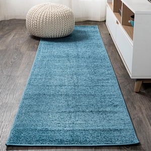 Haze Solid Low-Pile Turquoise 2 ft. x 10 ft. Runner Rug