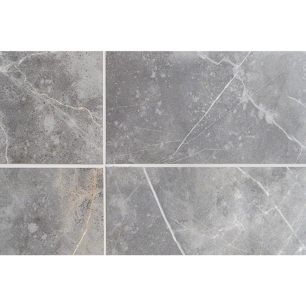 Grace Polished Gray Porcelain Marble Look Large Format Tile